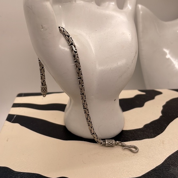 Byzantine S/S Bracelet. Vintage Sterling Silver Woven Chain Bali Bracelet EUC - Picture 3 of 7